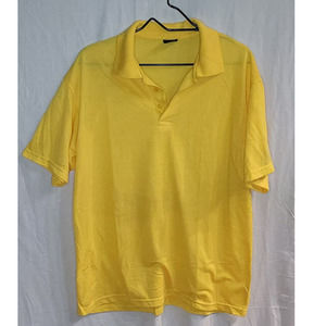 S.F. Deer Men's Yellow Polo Cotton Short Sleeve Shirt Size Large